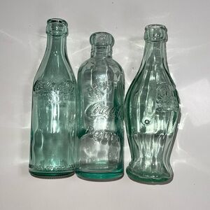 Set of 3 Coca-Cola bottles